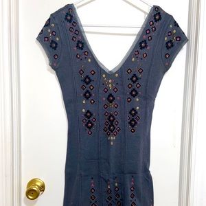 Bohemian embroidered mini dress